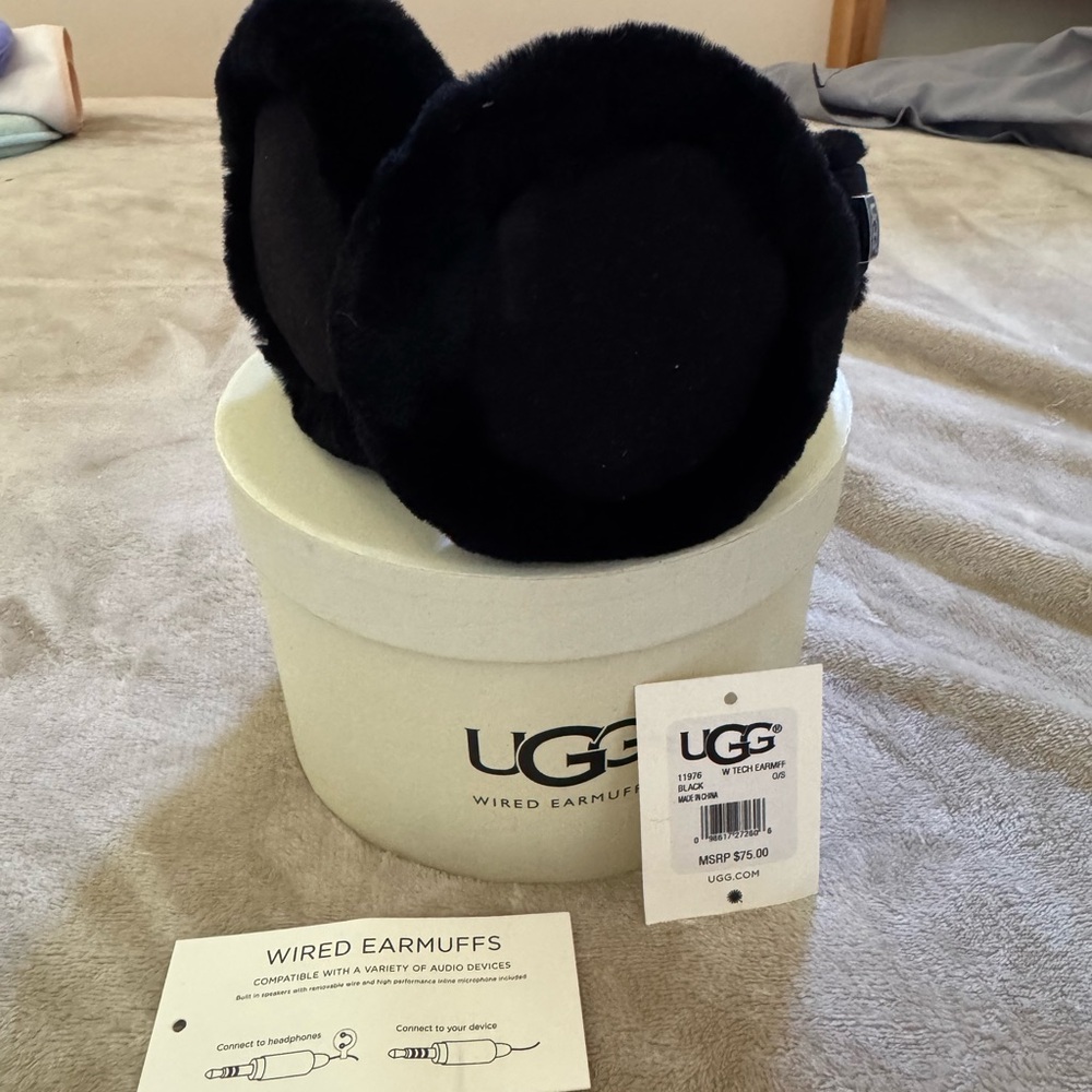 UGG Black Fur Wired Earmuffs
